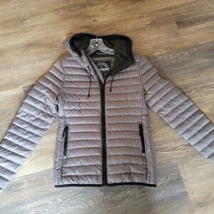 Superdry Women's Gray Hooded Puffer Jacket